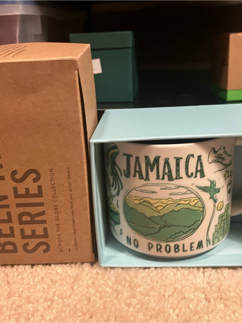 Starbucks Jamaica Been There Series Scenic Mug in Green and Cream